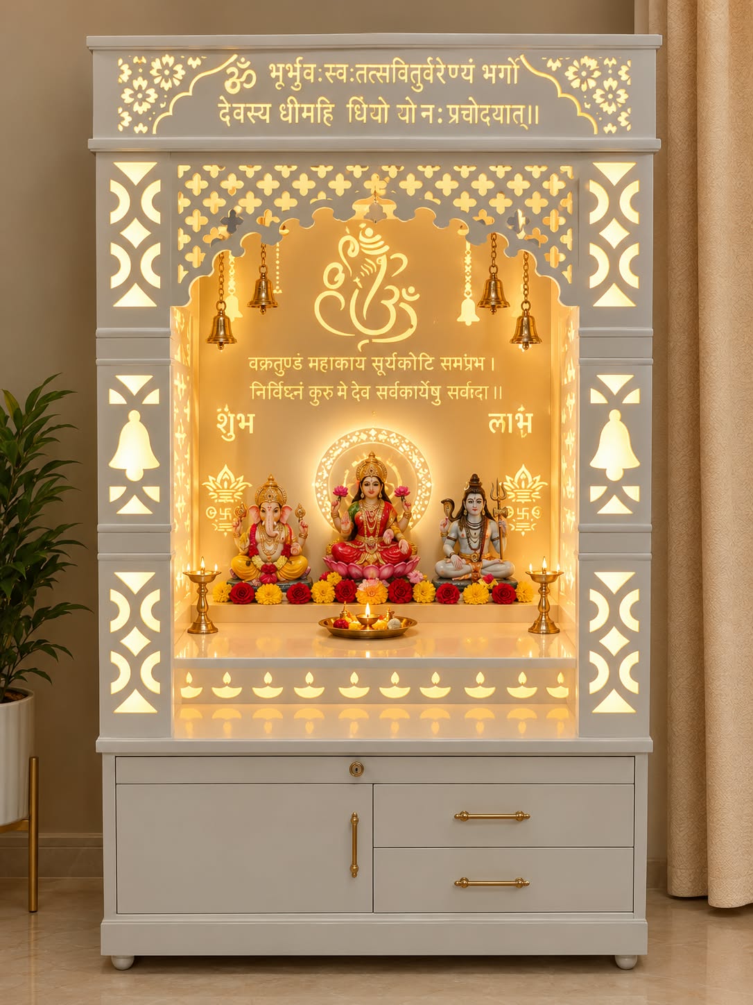 Premium Acrylic Ganesh LED Home Temple - view 1