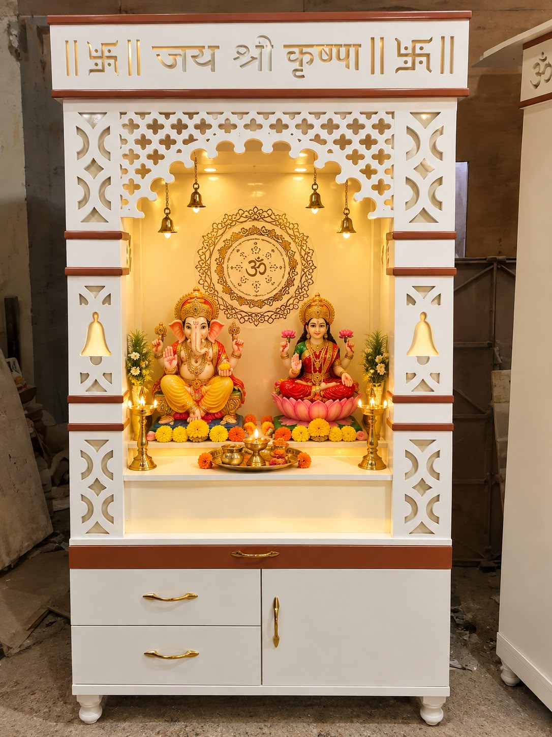 Acrylic Om LED Temple with Pillars - view 1